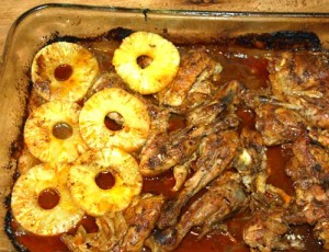 cuixes de pollastre al forn a la pinya